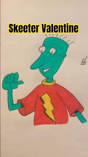 Drawing Skeeter Valentine #doug #skeeter #nickelodeoncartoons #90scartoons #drawingshorts #art