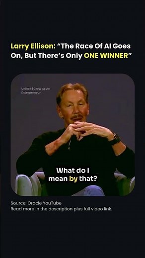 Larry Ellison “The Race Of AI Goes On, But There’s Only ONE WINNER” #entrepreneurship #futureofai