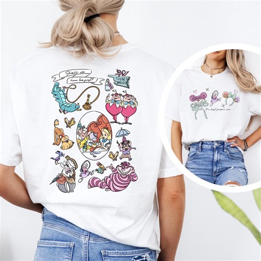 Alice in Wonderland Double Sided T-shirt - Etsy