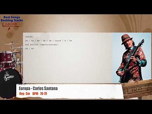 🥁 Europa - Carlos Santana Drums Backing Track with chords