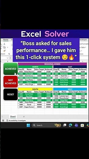 Automate Sales Target Tracking in 1 Click #vba #microsoftexcel