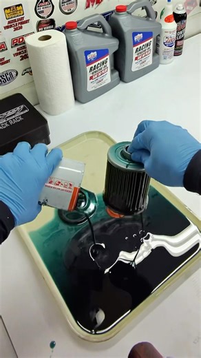 Post Virginia Motorsports Park Top Dragster Oil Filter Inspection During a Recent Oil Change #nhra