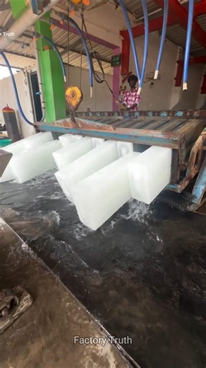 How ice blocks are made in massive factories #factory #satisfying #process