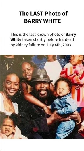 The LAST Photo of BARRY WHITE #death #music #singer #barrywhite #july4th #4thofjuly #famous #rip