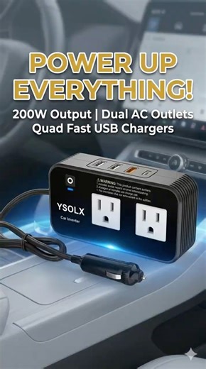 Turn Your Car Into a Power Station! 🚗⚡ 200W Car Power Inverter (Charge Everything!) #amazonfinds