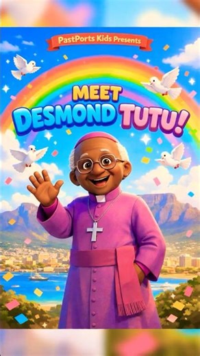 Who Was Desmond Tutu?🌈| The Smiling Peacemaker 🌟 #pastportskids #historyforkids #funfacts