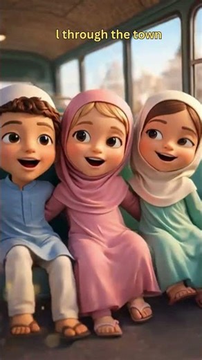 Wheels on the bus, islamic rhymes #ytshorts #islamicshorts #muslimkids #islamickids #kid