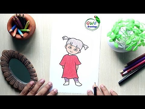 Cartoon Drawing Tutorial: Boo Drawing from The Monster Inc | How to Draw Boo easy