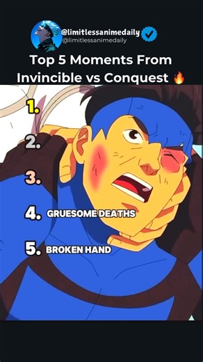 Leader Of L.A.D.S. on Instagram: "Top 5 moments from the Invincible vs. Conquest fight! The animation was absolutely insane, and this season finale did NOT disappoint. Every punch, every impact frame, every brutal moment—pure perfection. One of the best fights in the series, hands down! #Invincible #MarkGrayson #Conquest #OmniMan #Viltrumite #InvincibleWar #ImageComics #AmazonPrime #SuperheroShow #InvincibleSeasonFinale #GuardiansOfTheGlobe #TheImmortal #BattleBeast"