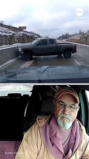 Alert driver avoids collision after pickup truck loses control