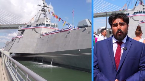 US Navy hosts the USS Kingsville's commissioning ceremony
