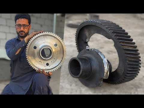 A Mechanic Skillfully Restores a Transmission Gear Broken in the Middle to Full Functionality