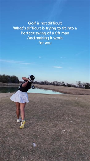 Reminder for anyone who is trying to fit into a perfect swing! I am a 52girl, growing up every coach I met have always compared me to a 6 foot man, Adam Scott’s swing. After hours of hitting and trying to replicate his swing I realized that is not what the game of golf is about. There are 5’2” girls like me, women with big boobs, or men with muscular body or people with injuries and previous surgeries, you CAN still play and enjoy this game!! ##golfgirl##progolfer##golfgames##golfswing##golftips