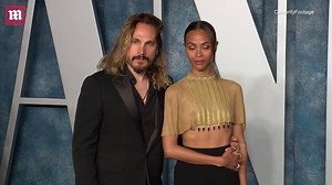 Zoe Saldana and Marco Perego at 2023 Vanity Fair Oscars bash
