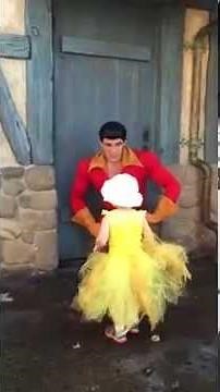 Gaston makes my daughter cry at Disney World - Hilarious!