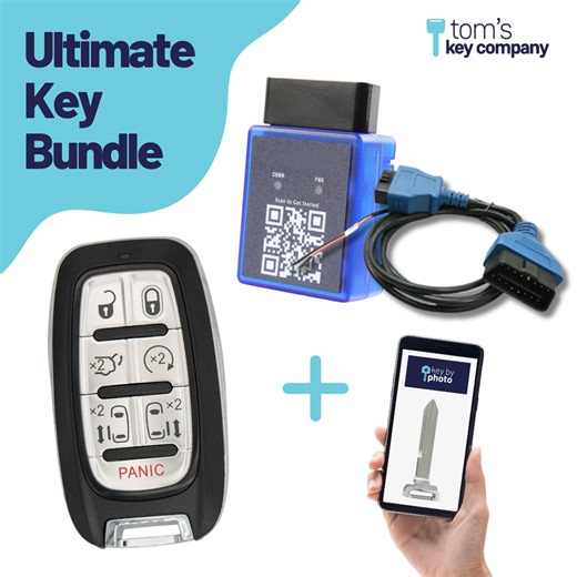Ultimate DIY Car Key Replacement Kit for Chrysler Pacifica (2019–2026) & Voyager (2020–2025) – 7 Button Smart Key w/ PairMyKey, Bypass Cable & Key by Photo (CDJ-7B-PMKA-BC-KBP-UKB)