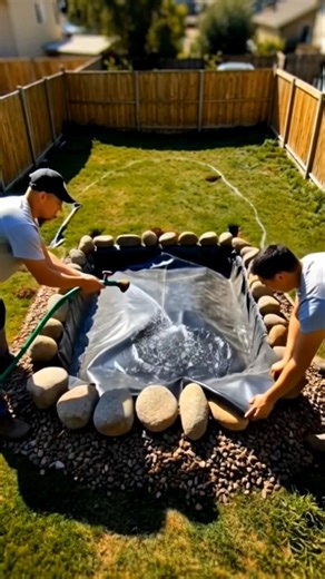Backyard Transformation: Koi Pond Built in HOURS! #koi #diy #garden