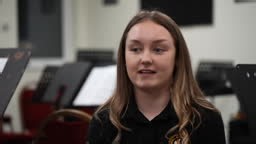 Easington Colliery Brass Band perform with singer Sam Fender; INT...