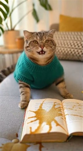 Cat reading fail #cat #funnycats #cutecat #cute
