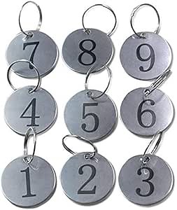 StayMax Metal Round Numbered Tags Key Tags ID Tags 1.18 Inches (1-10)