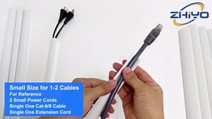 ZhiYo Mini Corner Cord Hider for One Cord, Corner Cable Concealer, Wire Covers for Cords, Paintable Cord Cover, Cable Management Channel Raceway for Wall, Floor Baseboard, Ceiling, White