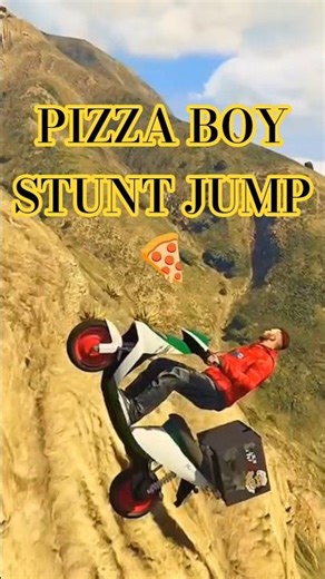 Pizza Bike STUNT JUMP IN GTA V🍕 #gta #gaming #gameplay #gtaonline #fyp #stunt #gtastunts #pizza