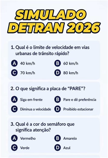 Simulado DETRAN: perguntas e respostas essenciais para prova teórica