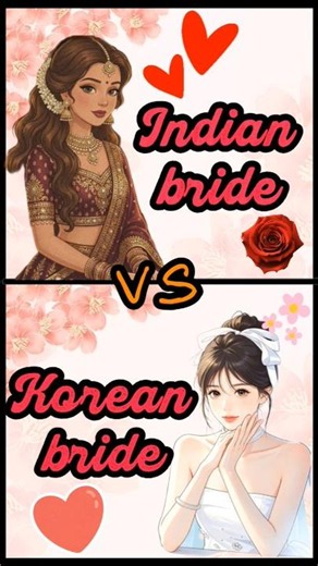 Indian bride vs Korean bride💓✨ #indian #korean #bride #shorts #trending