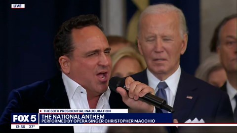 Christopher Macchio sings the national anthem