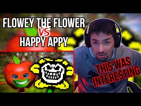 Flowey the Flower vs. Happy Appy - Rap Battle! // REACTION!!!!