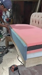 The process of installing sofa seat foam in a simple way #sofa #tukangsofa #sofaL | Firman