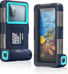 Diving Underwater Phone Case Comp iPhone 15/14/13/12 /11 Pro Max Mini Xr/X/Xs,for Samsung Galaxy S22/ S21/s20/s10 Ultra Plus Professional Cell Phone Waterproof Case (Blue)