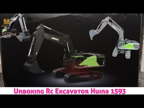 Unboxing remote control Excavator Huina 1593