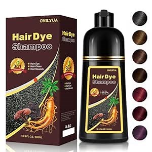 Dark Wine Red Hair Dye Shampoo, 100% Gray Hair Coverage for Men & Women, Instant and Long-lasting Hair Color Shampoo in Minutes, 3 in 1 Pure Plant Extract Natural Hair Dye Kit for All Hair Types