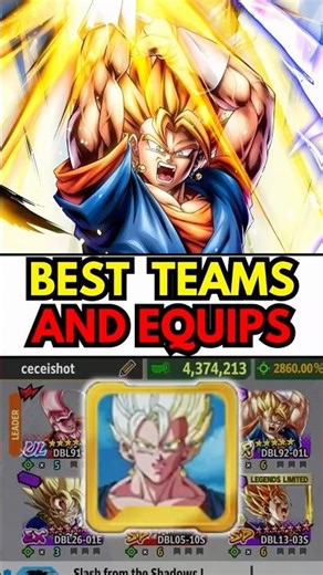 🔥15 SEC BEST TEAMS & EQUIPMENT GUIDE LEGEND SUPER VEGITO! (Dragon Ball Legends) #dblegends #dbl