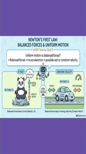 Newton’s First Law: Net Force & Acceleration | Explained in 30 Seconds | NCERT Science | Revision