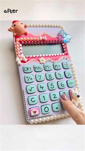 🎀DIY Cute Calculator Decoration | Before & After Ideas | Kawaii School Supplies #diy #shorts #art