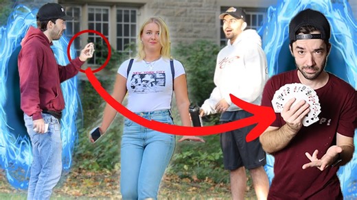 Teleporting magician card trick-twin prank!