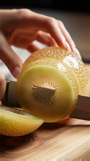 ASMR Melon Cutting — Juicy & Satisfying 🍈🔪