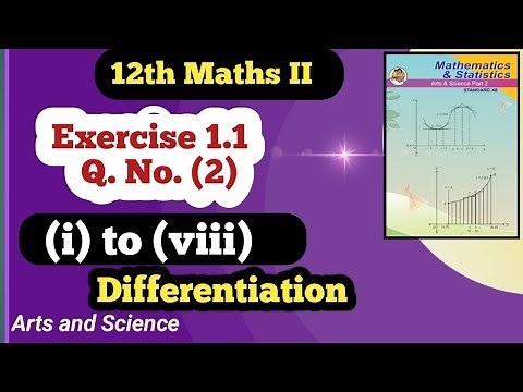 Class 12 Maths Differentiation Exercise 1.1 Q No (2) [ (i) to (viii) ]