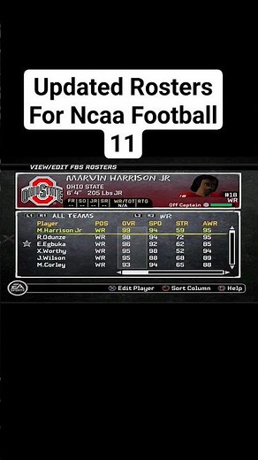 Updated rosters for PS2 Ncaa Football 11 #collegefootball #roadtoglory #ncaa14rtg #ncaafootball