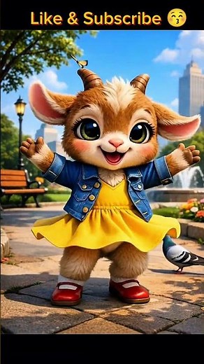 Cute Baby Goat Dancing in City Park 🐐💃 | 8K 3D Pixar Style Cartoon Animation #kidpix