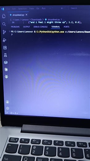 I SAY I'M SUPER PROUD OF BEING LIVIES and also studies comp science @livbedumb @livieshq , it took me 19th times to do got the code and the song,but nonetheless, I present you my simple python code for the 2nd verse of 'drop dead' by Olivia Rodrigo, also this is just a basic code just to have some fun lol #fyp #oliviarodrigo #dropdead #youlookprettysadforagirlsoinlove #programming