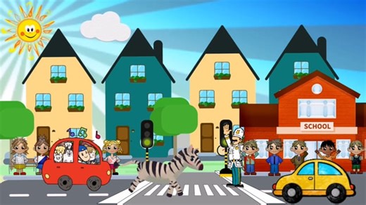 Road, Zebra, Car. Free Stock Video