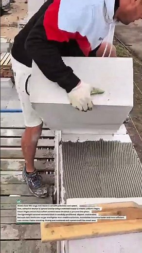 AAC Block Installation Technique #masonry #construction #builder