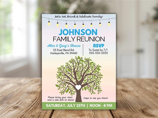 Family Reunion Flyer, Editable Family Reunion Invitation, Customizable Family Event Flyer, Family Reunion Template, Family Party Invite - Etsy