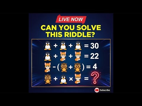 Penguin + Cat × Owl = ? 🧠 Solve This Tricky Riddle LIVE with Me!