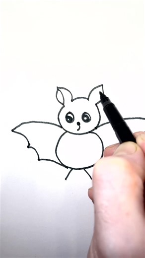 Cute Bat Drawing 🦇✨ #Shorts