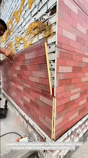 Installing metal siding panels for the exterior walls of your house to make it look elegant..