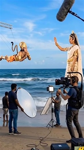 🚩Ramayan Shooting Mein Hanuman Ji Ka Adbhut Scene 😱 | Kandhe Par Baith Kar Jai Shri Ram 🙏 #shorts